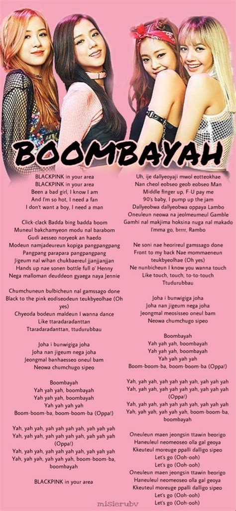 bombayah lyrics|BLACKPINK – 붐바야 (BOOMBAYAH) Lyrics .